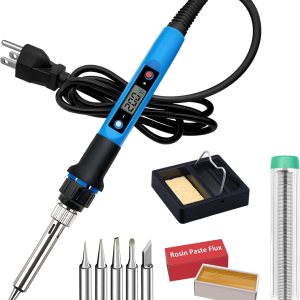 Soldering Iron Kit, 80W 110V Fast Heat up in 10s LCD Digital Adjustable Temperature Soldering Gun Thermostatic Soldering Kit for Electronic