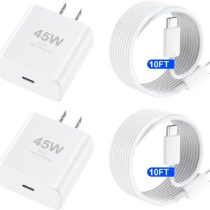 iPhone 16 Pro Max Charger Fast Charging, 45W USB C iPhone 16 Super Fast Charger Block with 10ft Long Type C Charging Cable Cord for iPhone 16/16 Pro/16 Pro Max/16 Plus/15/15 Pro Max/15Pro/Plus/S25