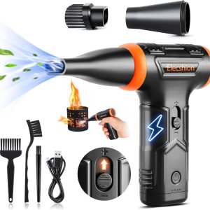 Compressed Air – Electric Air Duster, 50 mph Wind Variable Speed Canned Air for PC/Computer/Blaster/Electronics/Home Cleaning, 110000RPM Air Blower to Spray Air Can Dust Off Keyboard Cleaner