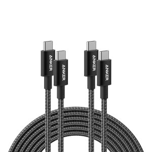 Anker USB C to USB C Cable (10FT, 2Pack), Type C 100W Charger Cord Fast Charging for iPhone 16 Series,MacBook Pro 2020,Pixel and More(USB 2.0,Black)