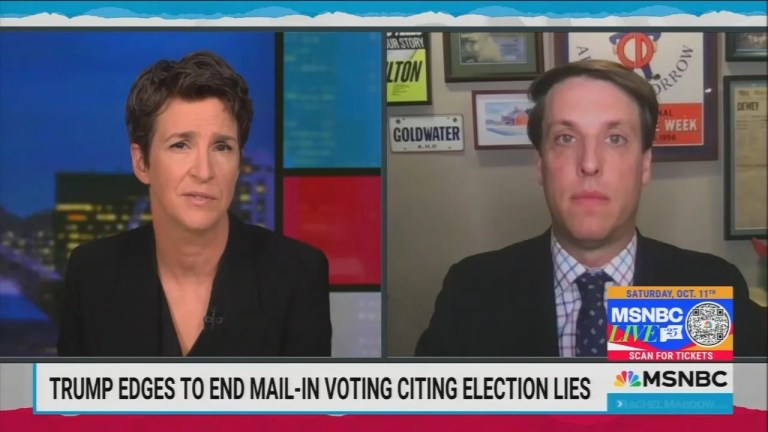 Journalist Garrett Graff says Trump’s vow to ban mail-in voting is part of a “roadmap for how our country loses free and fair elections” Journalist Garrett Graff says Trump’s vow to ban mail-in voting is part of a “roadmap for how our country loses free and fair elections”