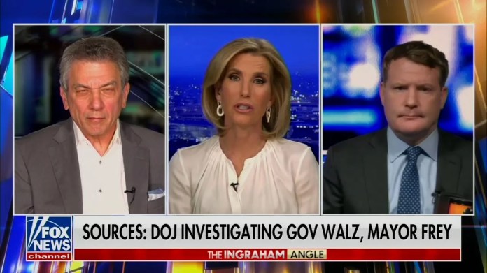 Laura Ingraham praises DOJ investigations of Walz and Frey, suggests it could get “a lot spicier for them” Laura Ingraham praises DOJ investigations of Walz and Frey, suggests it could get “a lot spicier for them”