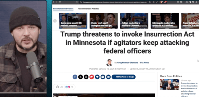 Tim Pool: “At what point will Trump just do it? Invoke the Insurrection Act. Round these people up.” Tim Pool: “At what point will Trump just do it? Invoke the Insurrection Act. Round these people up.”