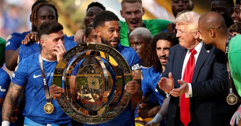 Trump presents trophy at Club World Cup as FIFA opens office in Trump Tower Trump presents trophy at Club World Cup as FIFA opens office in Trump Tower