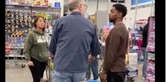 ‘What the Hell?!’ White Shopper Frustrated Over Long Checkout Line Rams Cart Into Black Woman, But Backs Off After Black Man Steps In