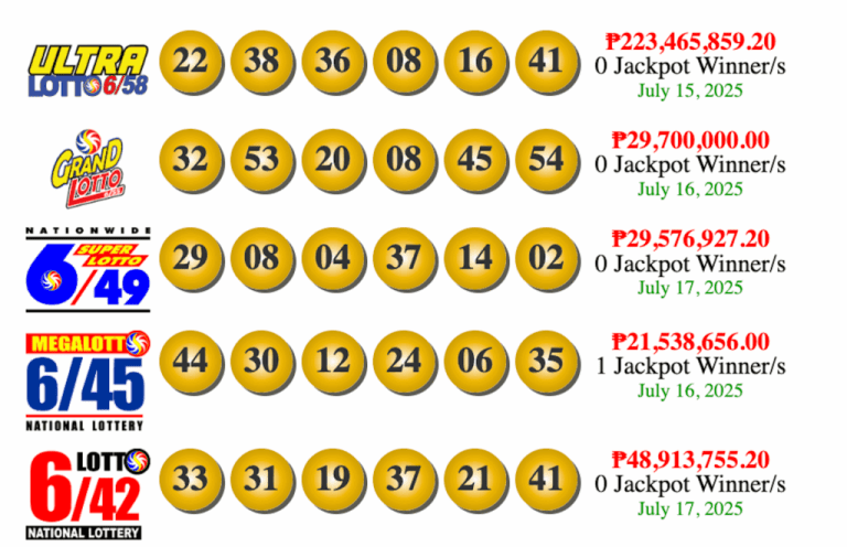 Lotto draw results: July 17, 2025 Lotto draw results: July 17, 2025