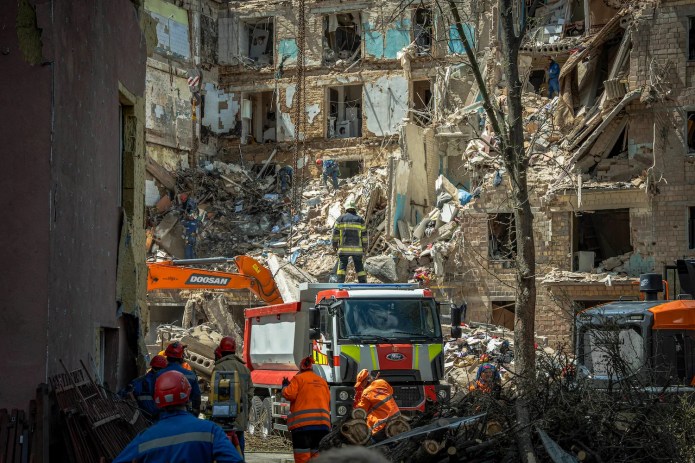 Russia Fires Record Barrage of Drones, Missiles at Ukraine