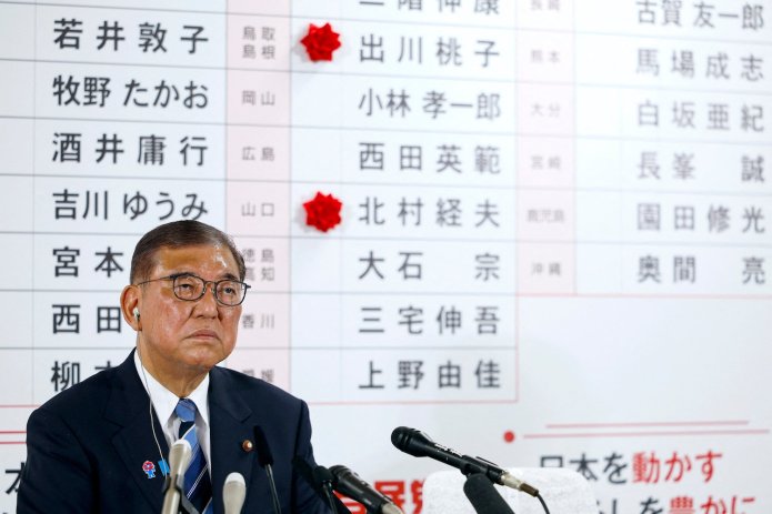 Japan’s Ishiba Vows to Stay in Power After Debilitating Election Loss