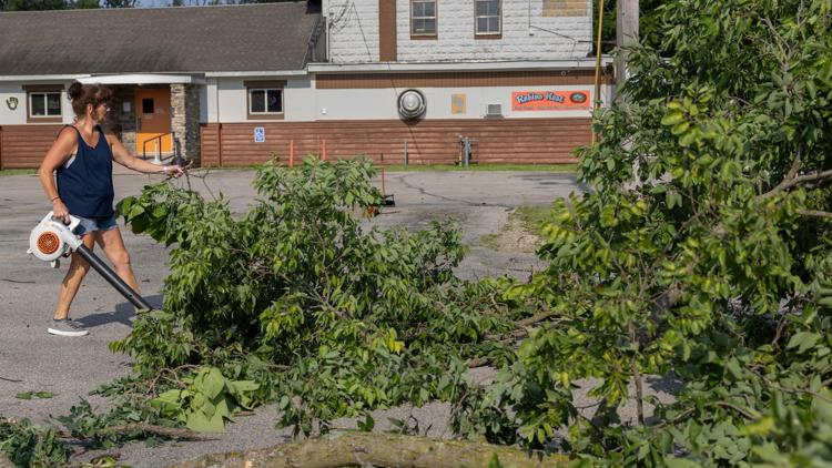 A derecho with at least one 99 mph gust swept the Upper Plains and Midwest, the weather service says A derecho with at least one 99 mph gust swept the Upper Plains and Midwest, the weather service says