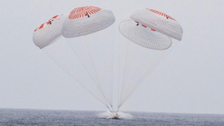 Astronauts return to Earth with SpaceX after 5 months at the International Space Station Astronauts return to Earth with SpaceX after 5 months at the International Space Station