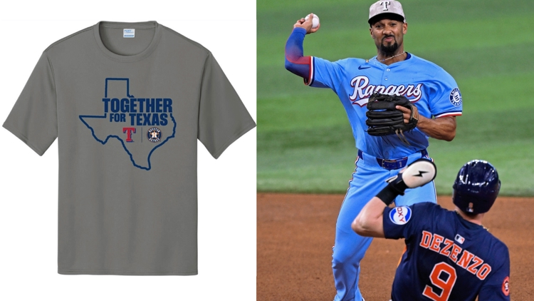 ‘Together for Texas’: Rangers, Astros will wear t-shirt in support of flood victims ‘Together for Texas’: Rangers, Astros will wear t-shirt in support of flood victims