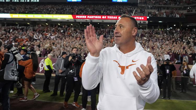 WHOOPS: Texas Head Coach Steve Sarkisian walks out to Aggie War Hymn at SEC Media Days WHOOPS: Texas Head Coach Steve Sarkisian walks out to Aggie War Hymn at SEC Media Days