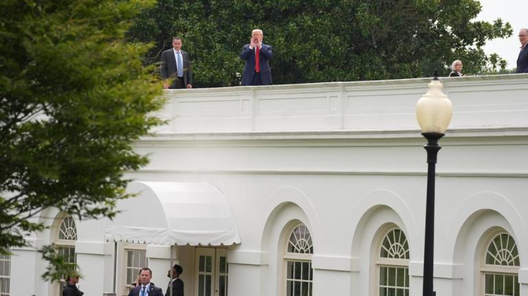 ‘Sir, why are you on the roof?’ | Trump tours White House roof ‘Sir, why are you on the roof?’ | Trump tours White House roof