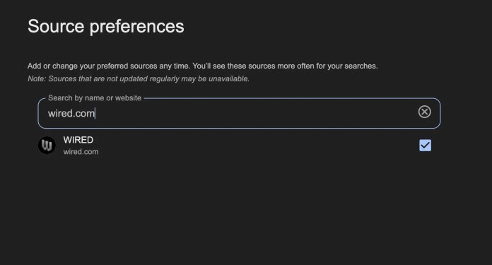 How to See WIRED in Your Google Searches