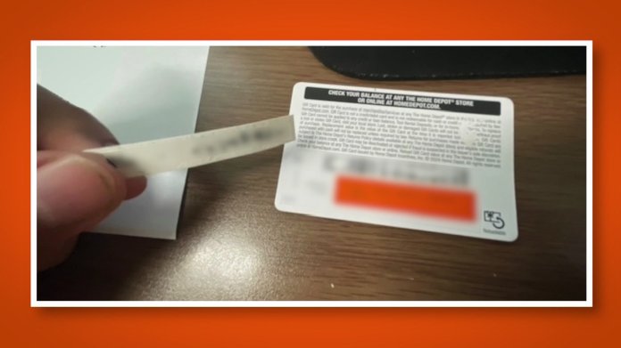 North Texas man says tampered Home Depot gift cards left him out $100