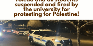 National Students for a Democratic Society stands with the Goodwin Forum protesters at Cal Poly Humboldt, with Rick Toledo and all students suspended and fired by the university for protesting for Palestine!