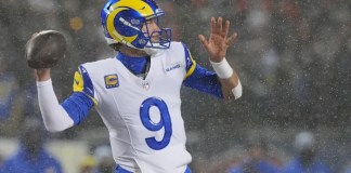 The AP NFL MVP finalists are Allen, Lawrence, Maye, McCaffrey and Stafford