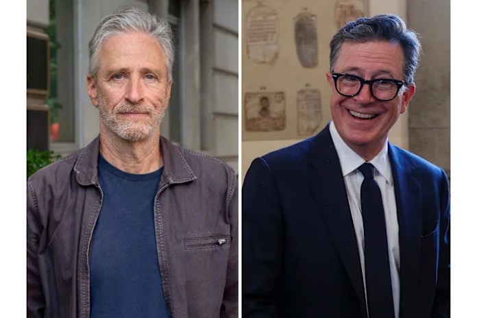 The Paramount comics, Colbert and Stewart, are sharp critics of the ’60 Minutes’ deal
