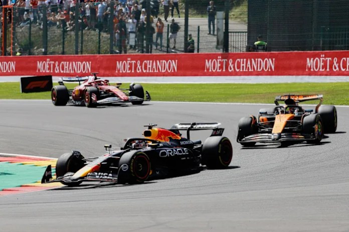 Verstappen overtakes Piastri to win sprint race at Belgian GP at start of new Red Bull era in F1