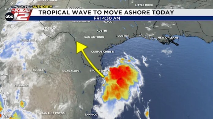 Tropical moisture hits South Texas coast later today