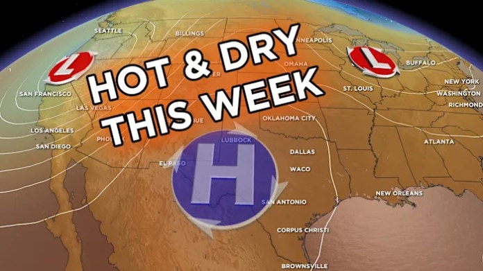 Rain chances go away, heat cranks up