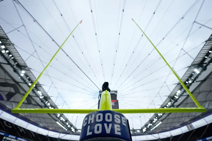 NFL teams will again stencil messages in the end zone, including ‘End Racism’ and ‘Choose Love’ NFL teams will again stencil messages in the end zone, including ‘End Racism’ and ‘Choose Love’