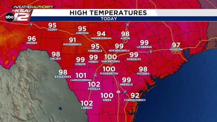 Temps spike, humidity falls today