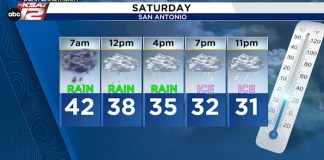 Cold rain changes to ice Saturday night