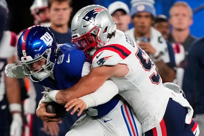 Giants’ Jaxson Dart clears concussion protocol after taking a hit in preseason game vs. Patriots Giants’ Jaxson Dart clears concussion protocol after taking a hit in preseason game vs. Patriots