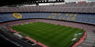 Barcelona trains at Camp Nou for first time in over 2 years as stadium remodeling continues