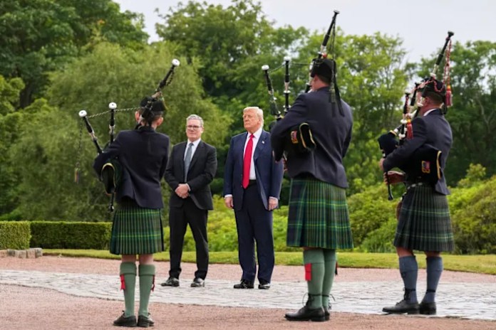 Trump caps his Scottish visit by opening a new golf course