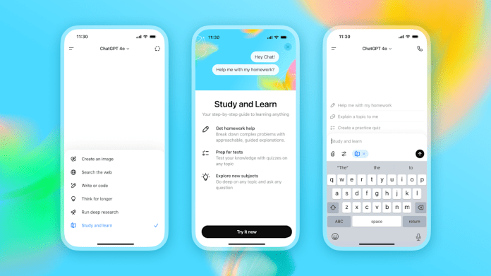 ChatGPT’s Study Mode will guide students to an answer stey by step