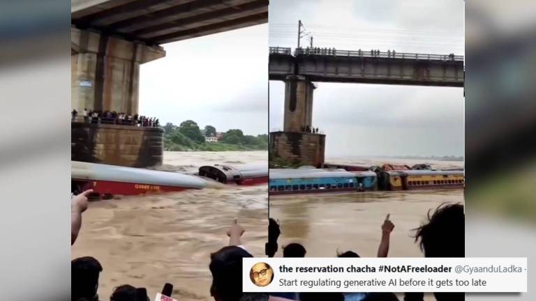 Watch: AI-Generated Train Accident Goes Viral Amid Flood Fury Across India; Internet Demands Strict Regulation Watch: AI-Generated Train Accident Goes Viral Amid Flood Fury Across India; Internet Demands Strict Regulation