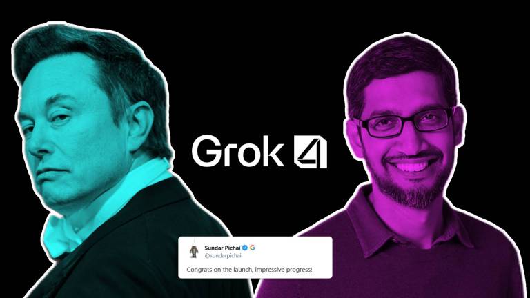 ‘Impressive Progress’ Google Boss Sundar Pichai Praises Grok 4; Elon Musk Reacts As Internet Drops Memes ‘Impressive Progress’ Google Boss Sundar Pichai Praises Grok 4; Elon Musk Reacts As Internet Drops Memes