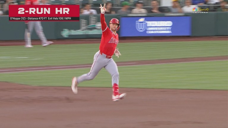 Logan O'Hoppe rips a 470-foot home run to give Angels a 2-0 lead over Athletics Logan O'Hoppe rips a 470-foot home run to give Angels a 2-0 lead over Athletics