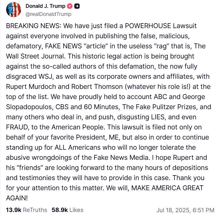 The Threat to Free Speech in Trump’s Unprecedented Wall Street Journal Suit The Threat to Free Speech in Trump’s Unprecedented Wall Street Journal Suit