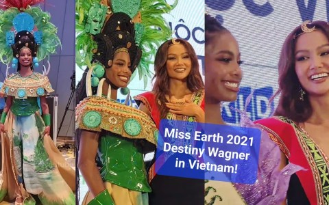 Miss Earth 2021catwalk xuất hiện ở họp báo khiến H'Hen Niê bất ngờ | Destiny Wagner comes to Vietnam Miss Earth 2021catwalk xuất hiện ở họp báo khiến H'Hen Niê bất ngờ | Destiny Wagner comes to Vietnam
