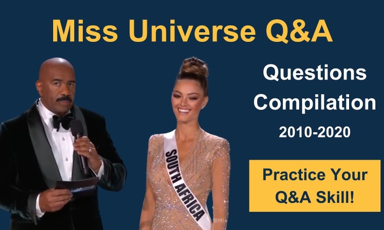 Practice Your Beauty Pageant Q&A Skill! – Miss Universe 2010-2020 Questions Compilation Practice Your Beauty Pageant Q&A Skill! – Miss Universe 2010-2020 Questions Compilation