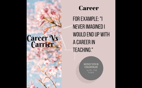 PAGEANT GRAMMAR TIP : CAREER VS CARRIER Grooming, Pageant Coaching, Pageant Training PAGEANT GRAMMAR TIP : CAREER VS CARRIER Grooming, Pageant Coaching, Pageant Training