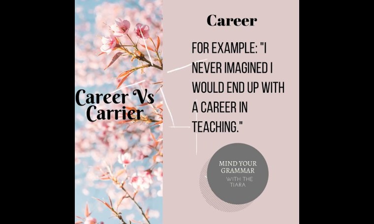 PAGEANT GRAMMAR TIP : CAREER VS CARRIER Grooming, Pageant Coaching, Pageant Training PAGEANT GRAMMAR TIP : CAREER VS CARRIER Grooming, Pageant Coaching, Pageant Training