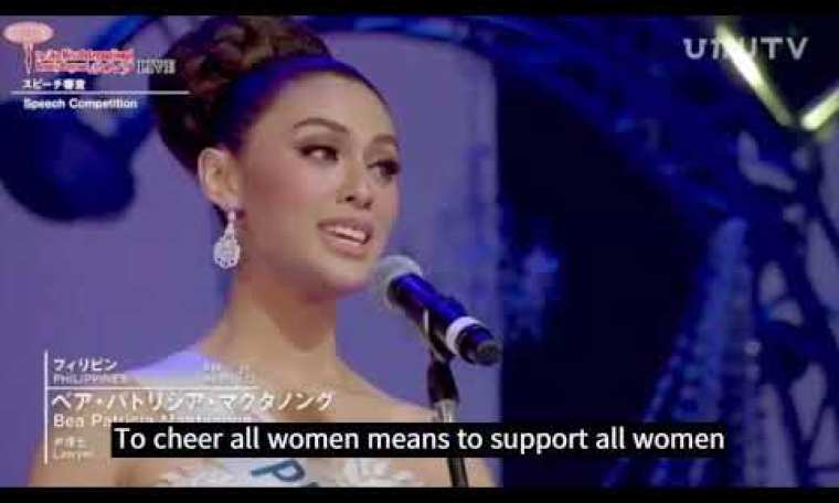 Bea Patricia “Patch” Magtanong’s Speech during the Miss International 2019 Pageant Bea Patricia “Patch” Magtanong’s Speech during the Miss International 2019 Pageant
