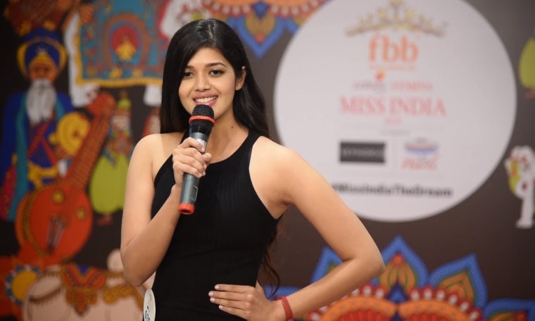 Tejaswini Manogna's introduction at Miss India 2019 Telangana audition Tejaswini Manogna's introduction at Miss India 2019 Telangana audition