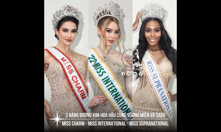 3 Hoa Hậu vương miện, sash Miss Charm, Miss International, Miss Supranational Puteri Indonesia 2023 3 Hoa Hậu vương miện, sash Miss Charm, Miss International, Miss Supranational Puteri Indonesia 2023