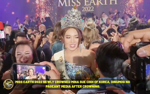 NEWLY CROWNED MISS EARTH 2022 MINA SUE CHOI, DINUMOG NG PAGEANT MEDIA AT FANS. NEWLY CROWNED MISS EARTH 2022 MINA SUE CHOI, DINUMOG NG PAGEANT MEDIA AT FANS.