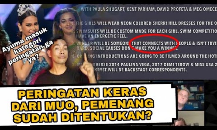 MUO BERI PERINGATAN KEPADA PESERTA MISS UNIVERSE 2020 MUO BERI PERINGATAN KEPADA PESERTA MISS UNIVERSE 2020