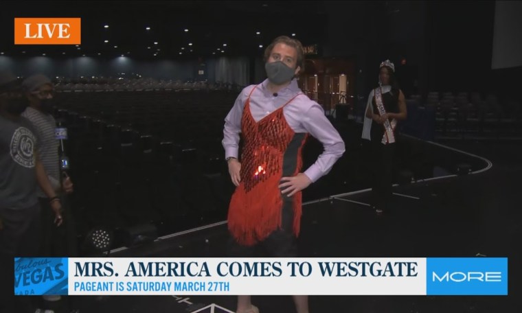Mike Davis struts for Mrs. America Pageant in Vegas Mike Davis struts for Mrs. America Pageant in Vegas