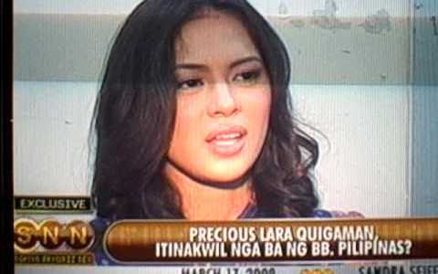 Precious Lara on Bb. Pilipinas Precious Lara on Bb. Pilipinas