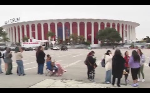 Suga fans wait outside Kia Forum ahead of Inglewood concert Suga fans wait outside Kia Forum ahead of Inglewood concert