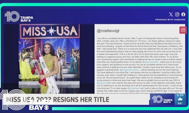 Sarasota native Miss USA 2023 resigns her title Sarasota native Miss USA 2023 resigns her title