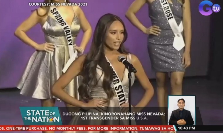 Dugong Pilipina, kinoronahang Miss Nevada; 1st Transgender sa Miss U.S.A. | SONA Dugong Pilipina, kinoronahang Miss Nevada; 1st Transgender sa Miss U.S.A. | SONA